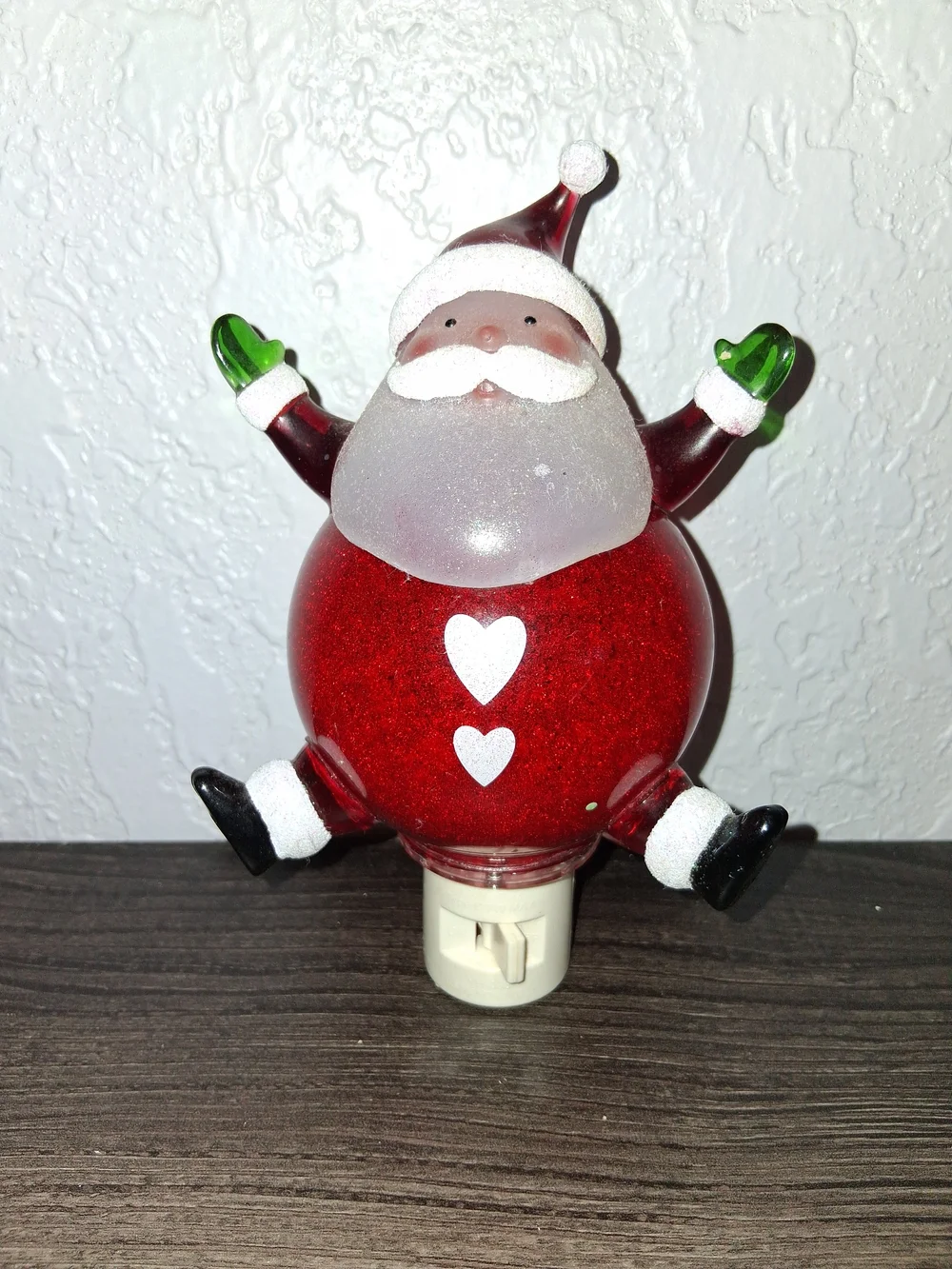 ​Bath Body Works Santa Claus Wallflower Plug In Night Light Red Glitter Heart